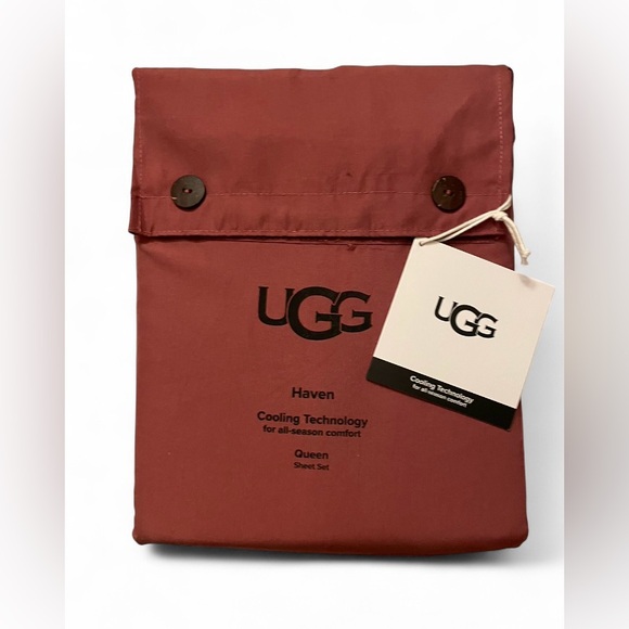 UGG Haven Cooling Technology Queen Deco Rose Sheet Fall Color Set NWT - Picture 1 of 7